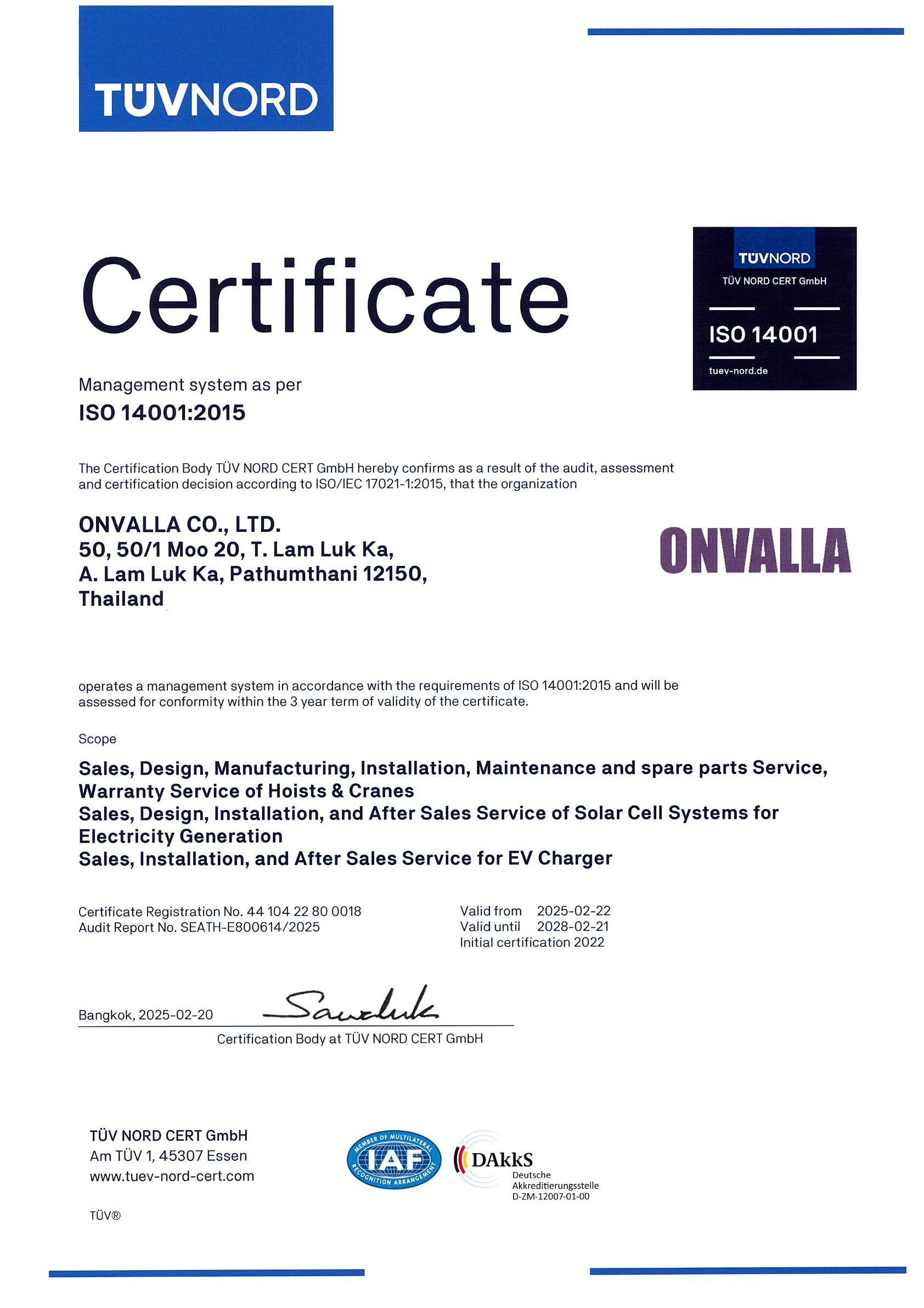 ISO 14001 ONVALLA