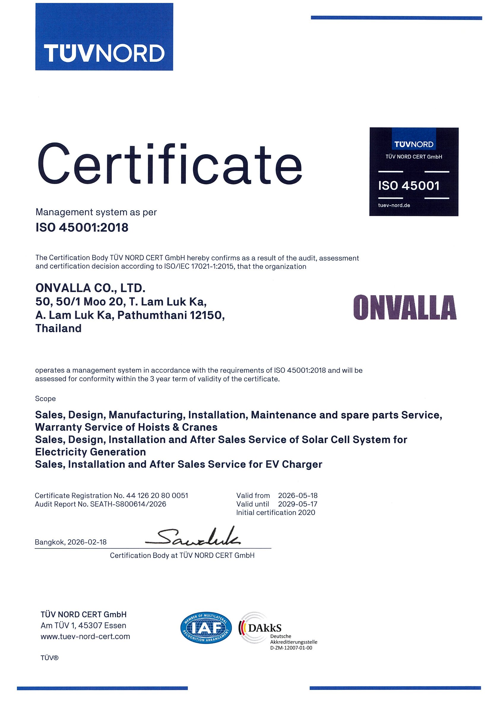 ISO 45001 ONVALLA