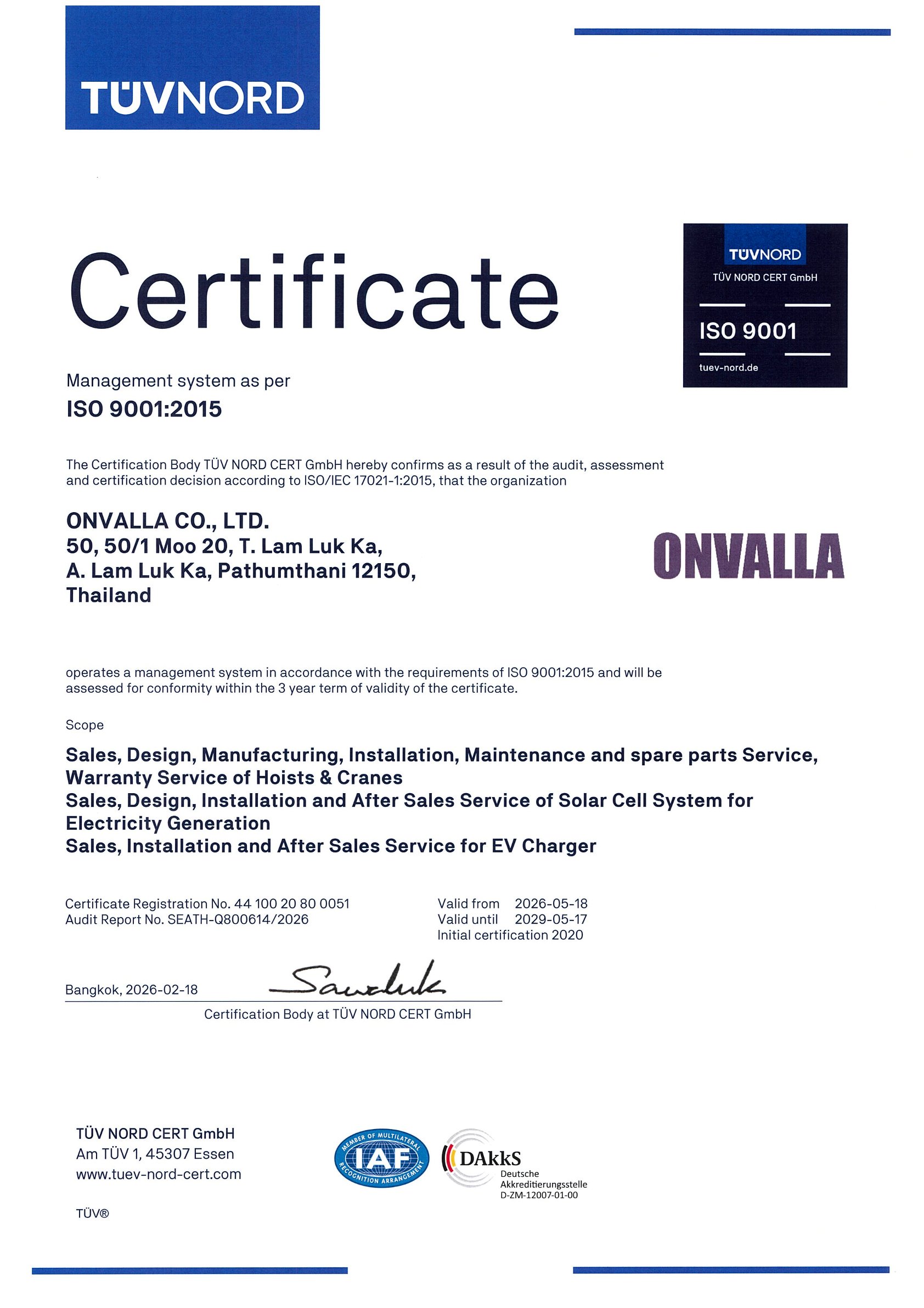 ISO 9001 ONVALLA
